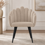 Shell Shape Velvet Chair BEIGE