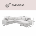 Olivia Corner Sofa Bed LITE GREY - Image 4
