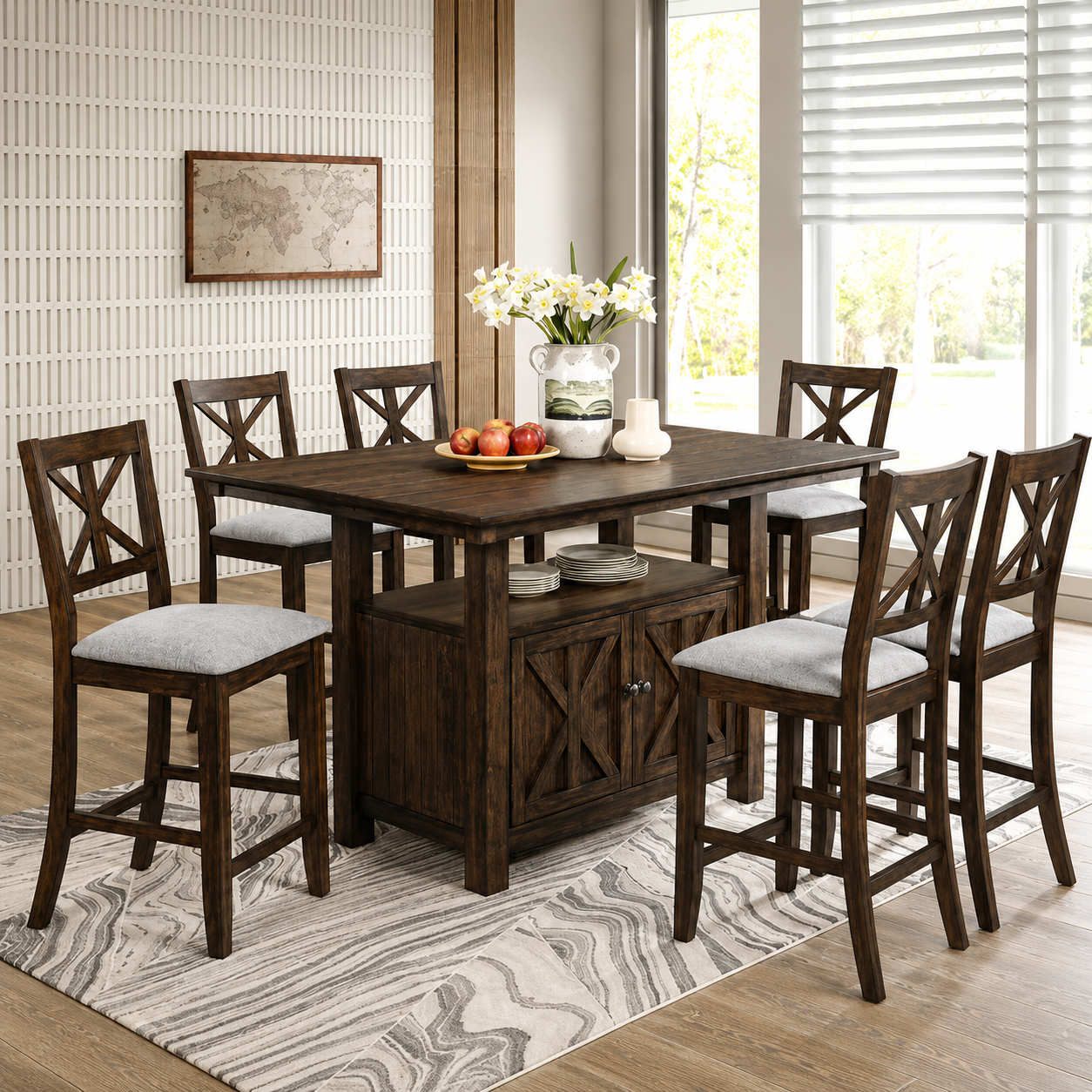 bb21845f-25a3-4e5c-b8b3-d8e35175510b Levy Dining Set 6 Seater - Image 1