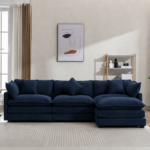 Chenille Upholstered Sofa BLUE