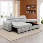 Carlos Corner Sofa Bed LITE GREY - Image 2