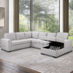 Olivia Corner Sofa Bed LITE GREY - Image 2