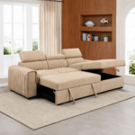 Carlos Corner Sofa Bed WHEAT - Image 2