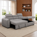 Carlos Corner Sofa Bed DARK GREY - Image 2