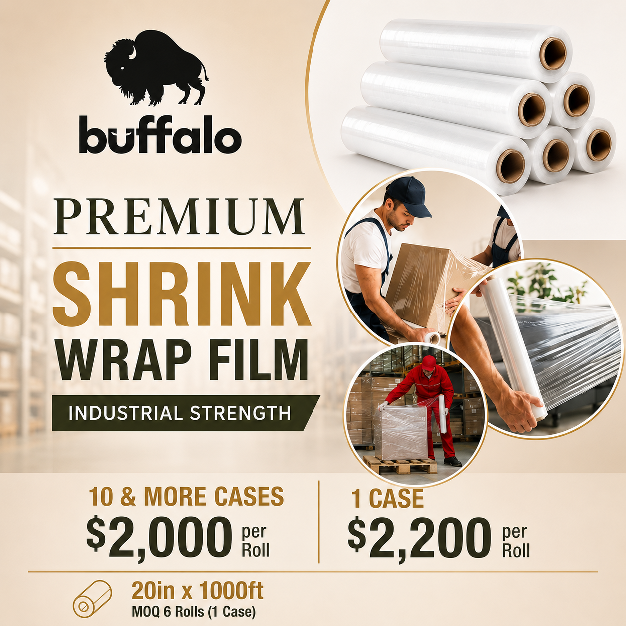 Buffalo Premium Shrink Wrap Film- Industrial Strength