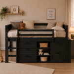 Low Loft Bedroom Set BLACK