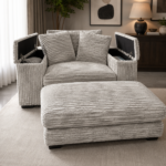 Upholstered Lounge Chair LIGHT GREY - Image 2
