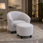 Cambia Tub Chair with Ottoman LIGHT GREY