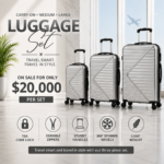 Silver 3-Piece Luggage Set