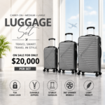 Dark Grey 3-Piece Luggage Set
