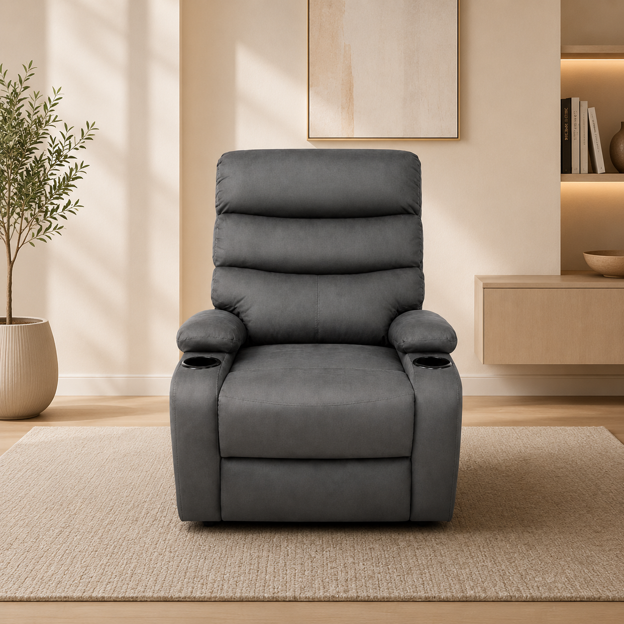 68a3795c-2625-4511-bd3b-ddafa438bd92 Calisa Recliner Chair DARK GREY - Image 1