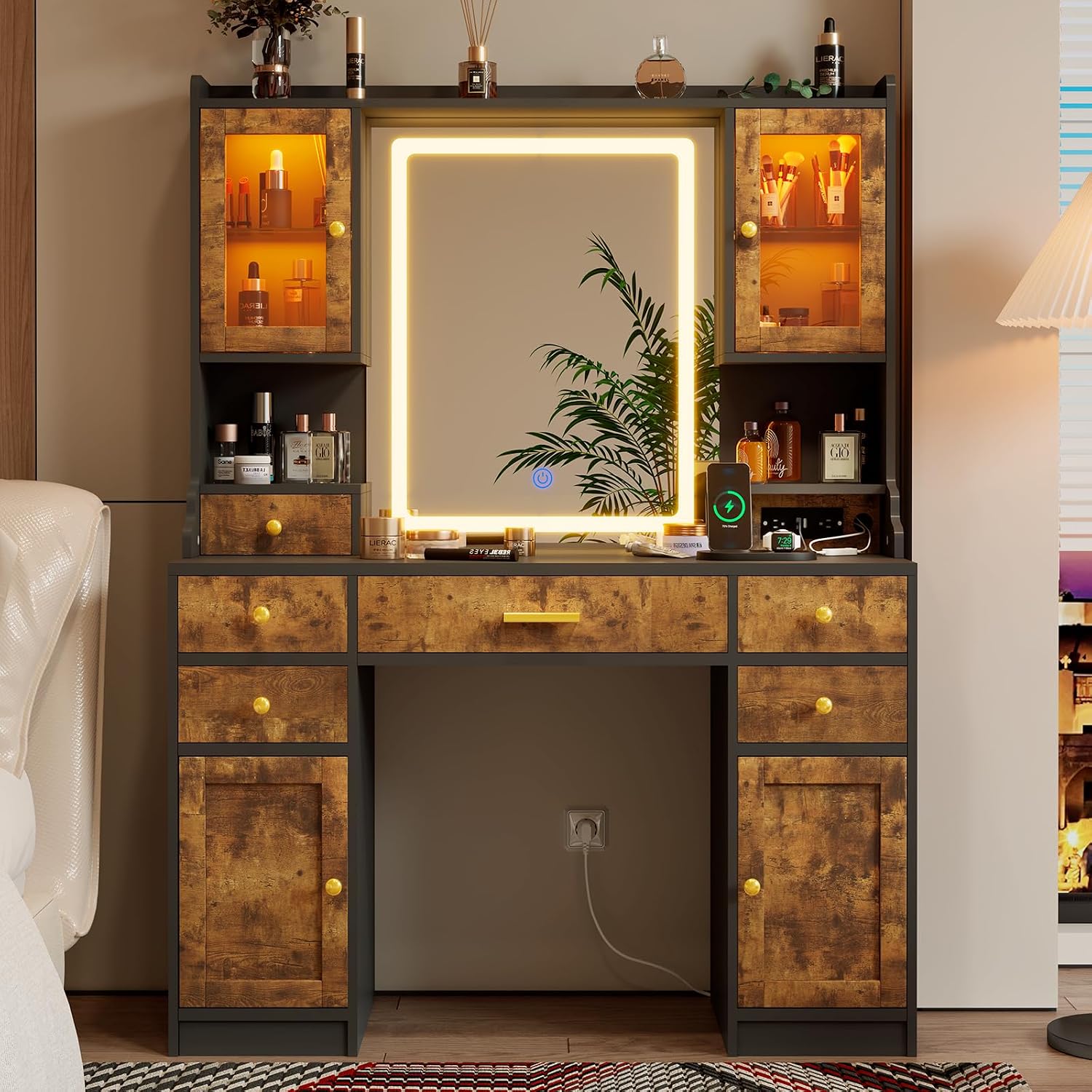 81yvIF3HmNL._AC_SL1500_ Nyleen Vanity RUSTIC BROWN - Image 1
