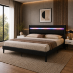Wing Back Head Board Black KING