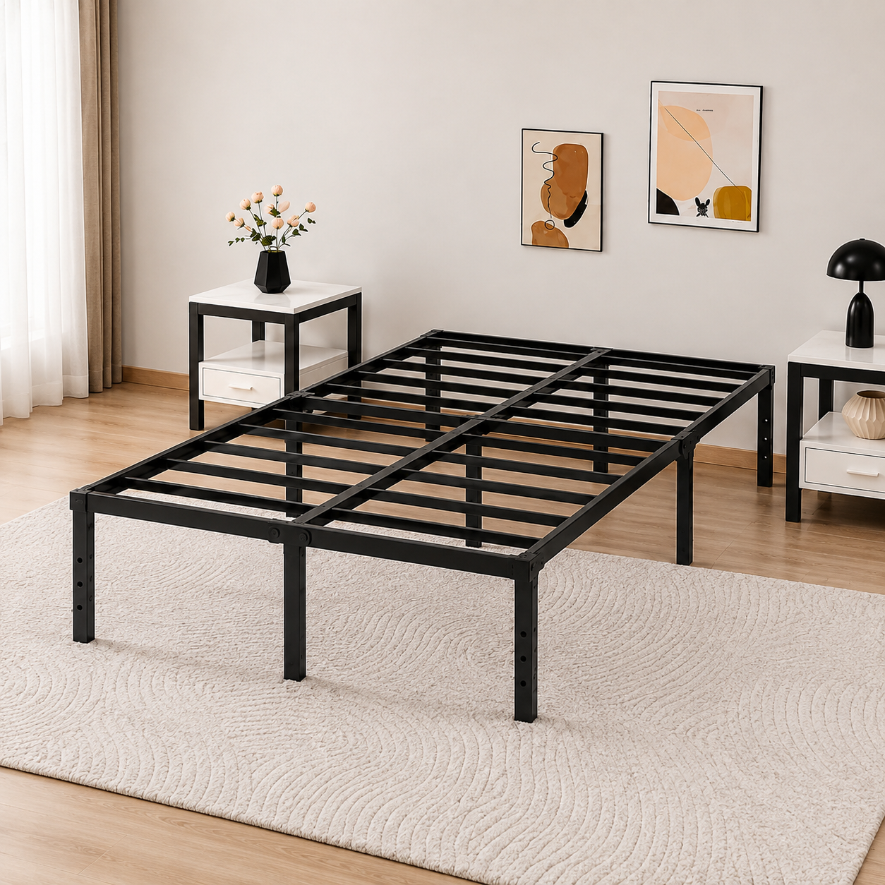b75a663d-e405-4793-9b09-4fae028a1f6a Metal Platform Bed Frame QUEEN - Image 1