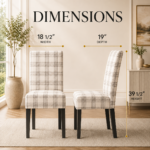 Christopher Dining Chair– Grey Plaid (PAIR) - Image 2