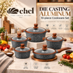 Chel Die Casting 10pc Aluminum Cookware Set GREY