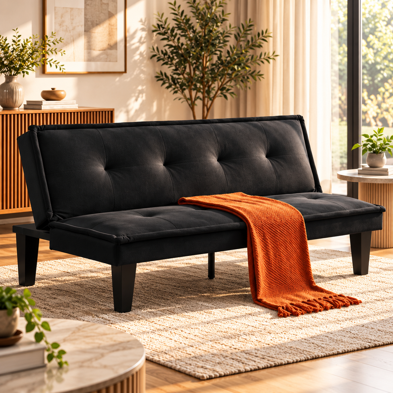 3b395561-610a-494a-81e2-dff9445c83c3 Cama Futon Sofa Bed BLACK - Image 1