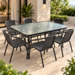 7pc Outdoor Garden Set BLACK