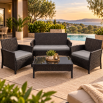 Traditional 4pc Garden Set- BLACK & GREY