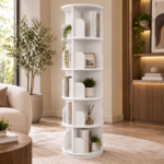Swivel Book Case WHITE