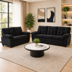 Brumbley 2+3 Sofa Set BLACK