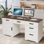 Computer Desk BROWN + WHITE