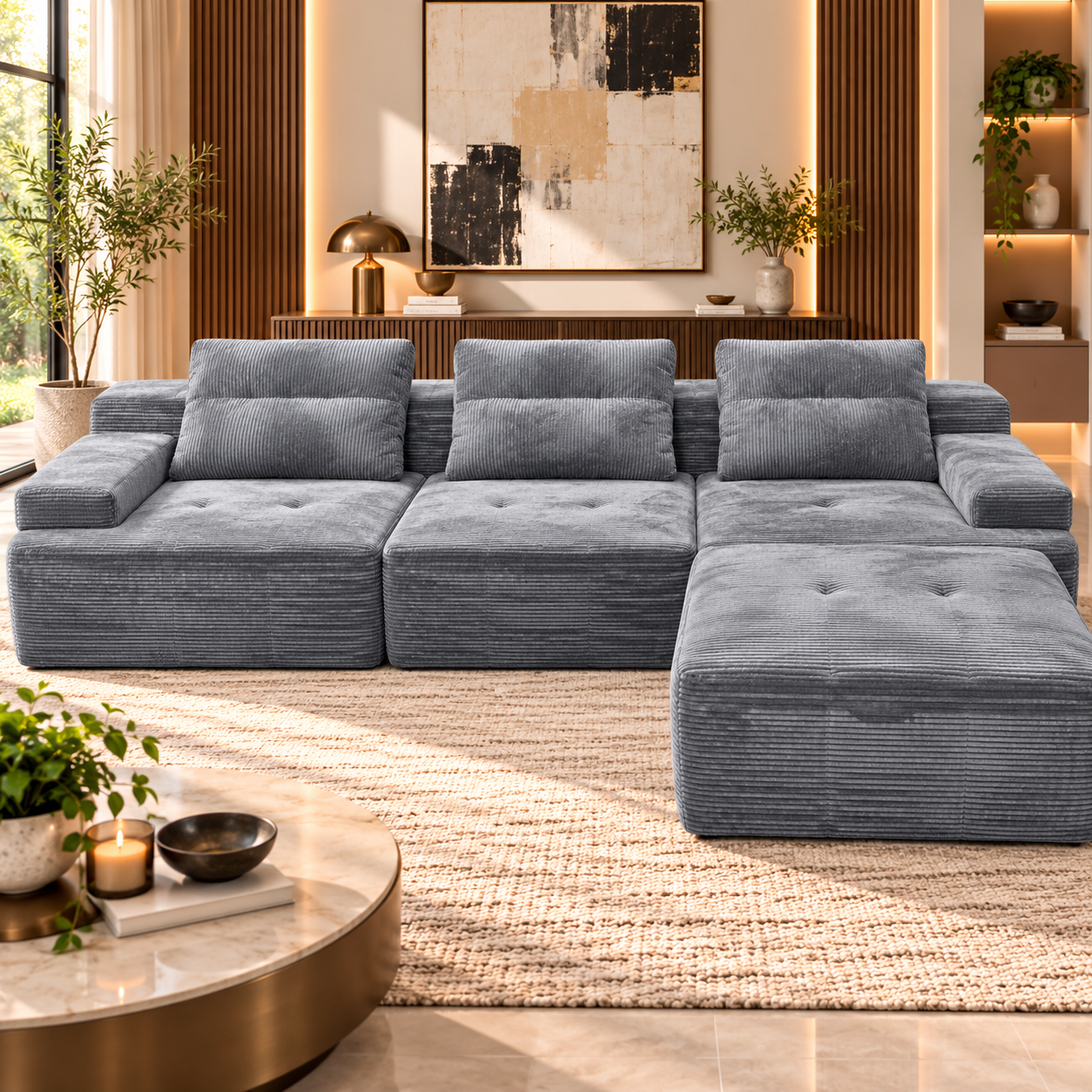 840881b0-7f05-47ec-822a-3a0352e45008 Compressed Sofa 01 GREY - Image 1