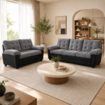 Brumbley 2+3 Sofa Set BLACK+GREY