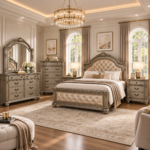 Gold Mileyna Bedroom Set QUEEN