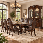 Astoria 8 Seater Dining Set with matching Cabinet