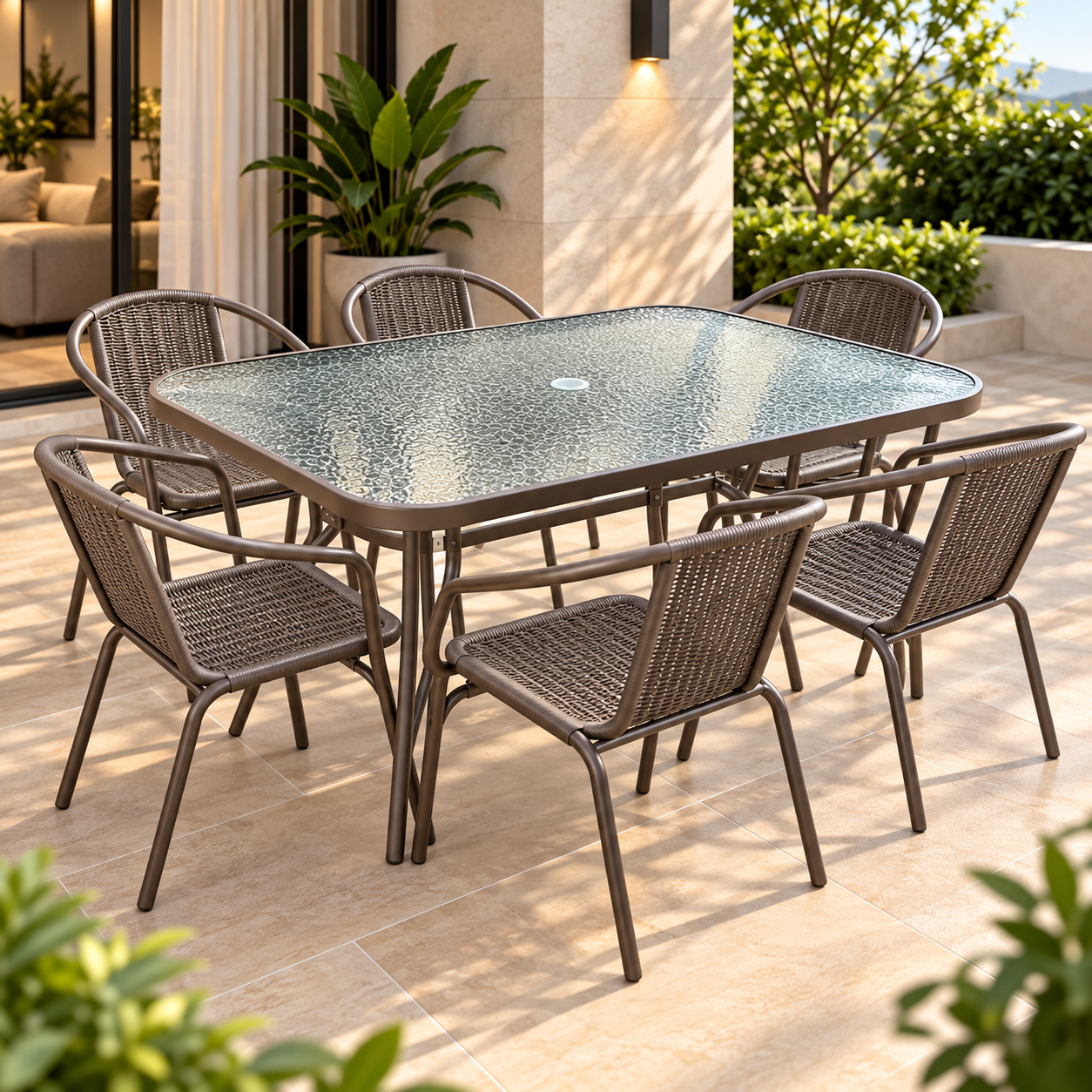 c966955d-e405-4ec9-9a1c-8ab21120e096 7pc Outdoor Garden Set BROWN - Image 1