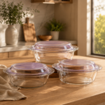 Chel 3-Piece Glass Casserole Set - Image 3