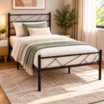 Twin Metal Bed Frame- Tree BLACK
