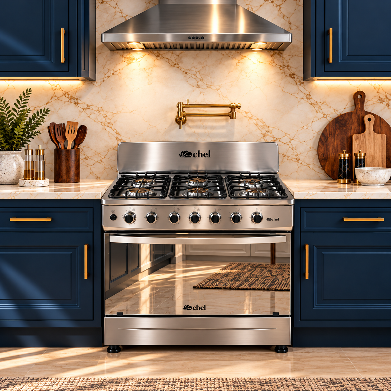 1ba561e8-1981-455b-9ff4-83191e2c6441 (1) CHEL Stainless Steel 6 Burner Gas Stove 30" - Image 1