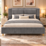 Iselys King Bed Frame- GREY