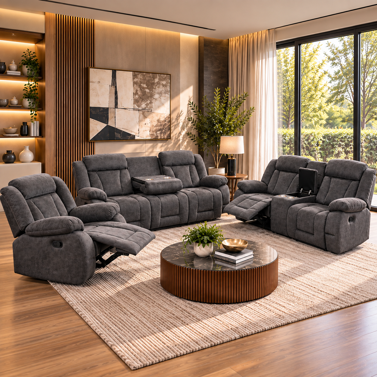 3+2+1 Manual Recliner GREY