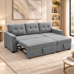 Reversible Loveseat W/Pull out Bed GREY - Image 2