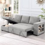 Sofa Bed with Storage LIGHT GREY - Image 2