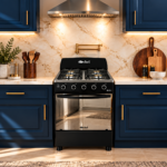 CHEL Black 4 Burner Gas Stove 20" Black Handle