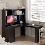 L Shape Desk with Storage Cabinet
