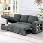 Sofa Bed with Storage DARK GREY - Image 2