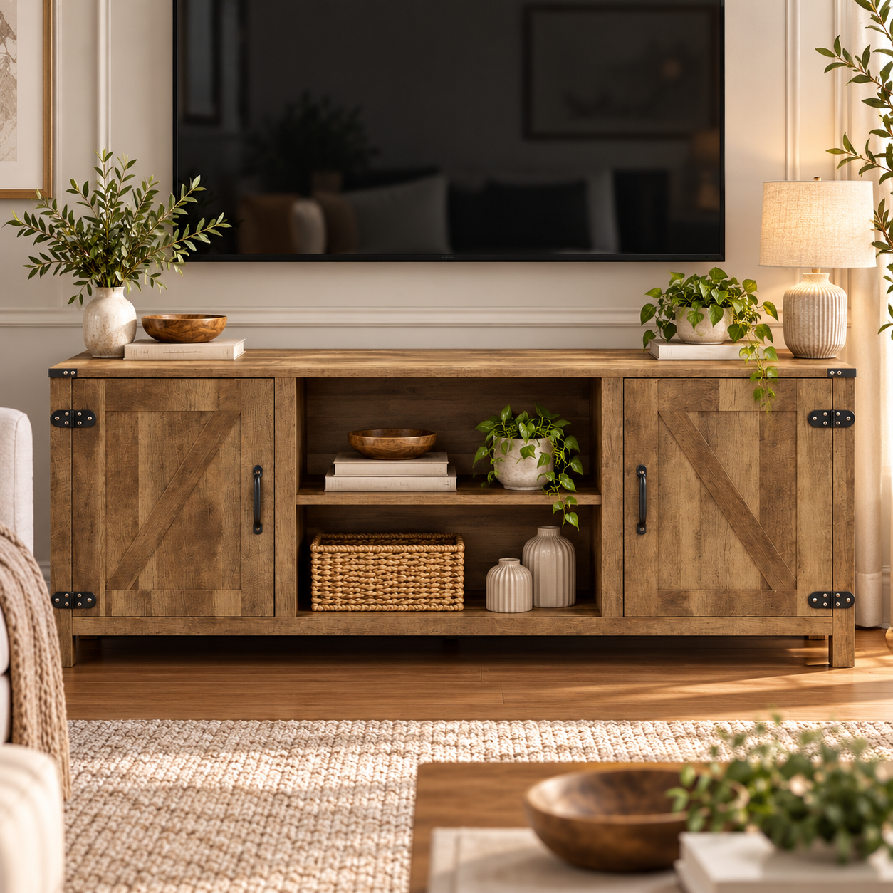 91676215-8b0f-4ce8-8d1d-8a4c44328904 TV Storage Cabinet BROWN - Image 1