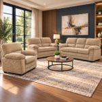 Lincoln Living Room Set LIGHT BROWN
